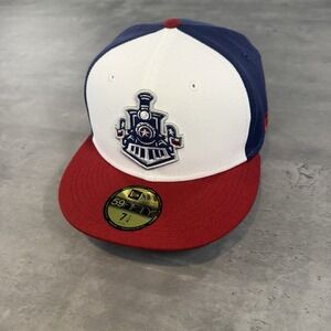 Round Rock Express Hat New Era Cap 7‎ 1/4 White Blue Red Rangers MiLB Farm